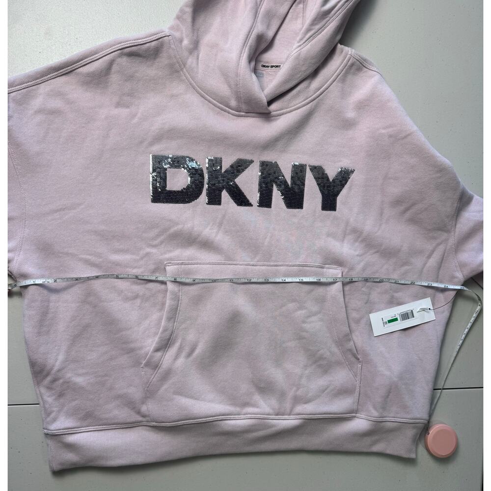 DKNY Sport Women's Sequin Pullover Fleece Hoodie ALLURE NWT SIZE L - Picture 11 of 12